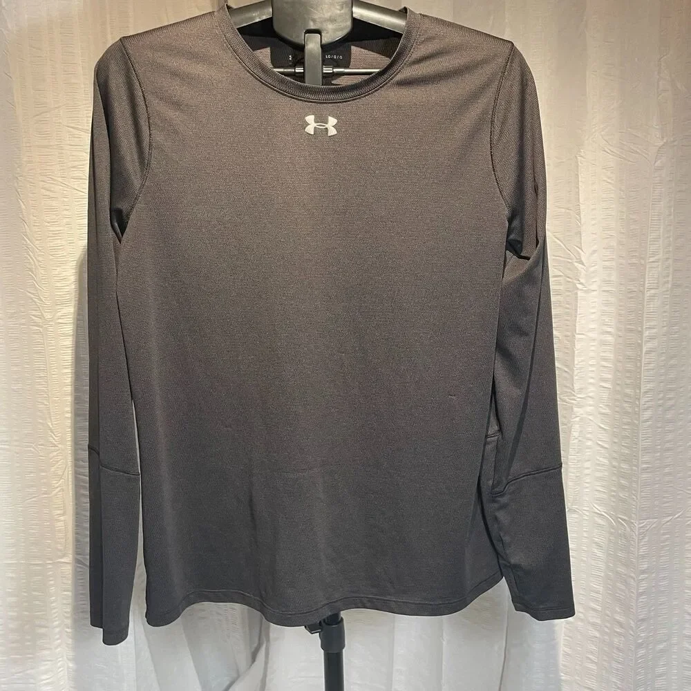 Under Armour 1305681 Women L Black HeatGear Locker T Long Sleeve Shirt Loose